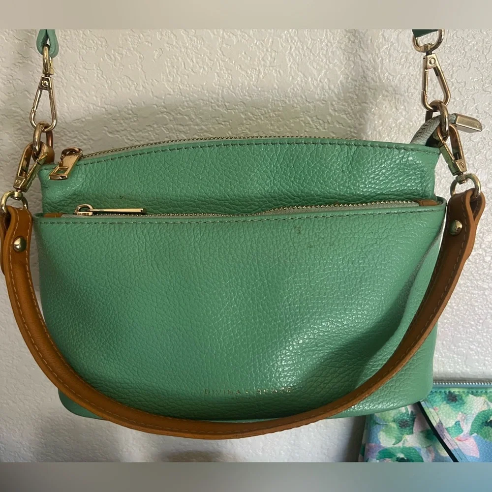 Mint Green Leather Crossbody Bag - Picture 4 of 8
